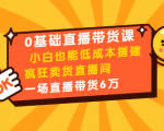 0基础直播带货课:小白也能低成本搭建疯狂卖货直播间:1场直播带货6万-第一资源库