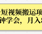 操作性非常强的头条号短视频搬运项目,3分钟学会,轻松月入8000+-第一资源库
