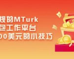 利用正规的MTurk微型众包工作平台,月赚1100美元的小技巧-第一资源库