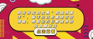 拼多多实战宝典“初级到高手”,新手小白必看拼多多课程,带你全方位解读拼多多各种玩法-第一资源库