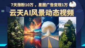 云天AI风景动图视频制作,7天涨粉10万,星图广告变现1万-第一资源库