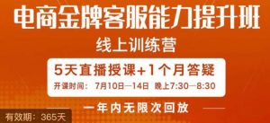电商金牌客服能力提升班,提升客服能力是你店铺业绩的关键要素-第一资源库