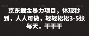 京东掘金暴力项目,体现秒到,人人可做,轻轻松松3-5张每天,干干干【揭秘】-第一资源库