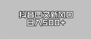 抖音图文最新风口,流量扶持非常高,日入500+【揭秘】-第一资源库