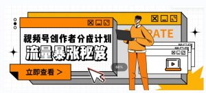 一条视频收益3000+,一条作品涨粉2000+,视频号流量爆炸·的秘籍-第一资源库