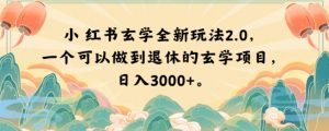小红书玄学全新玩法2.0,一个可以做到退休的玄学项目,日入3000+【揭秘】-第一资源库