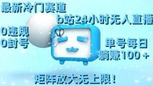 最新冷门赛道,b站24小时无人直播,0违规0封号,单号每日躺赚100+,矩阵放大无上限【揭秘】-第一资源库