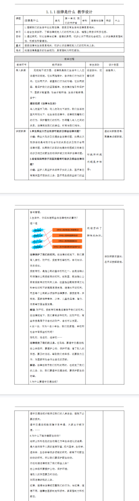统编版小学道法六年级上册《感受生活中的法律 第1课时 法律是什么》教学设计+课件-第一资源库